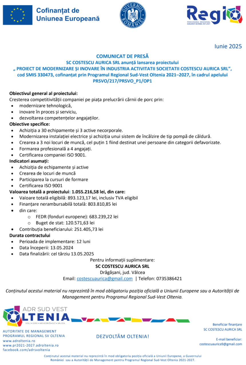 comunicat de presa finalizare proiect cresterea nivelului de digitalizare al activitatii flora farm srl 685c0b96c6145