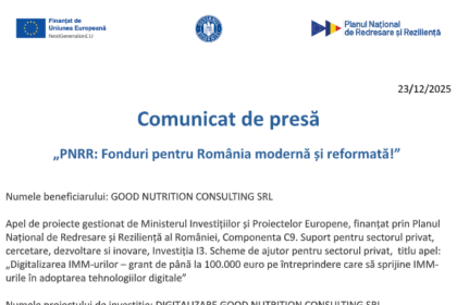 comunicat de presa finalizare proiect digitalizare good nutrition consulting srl 694a919603249